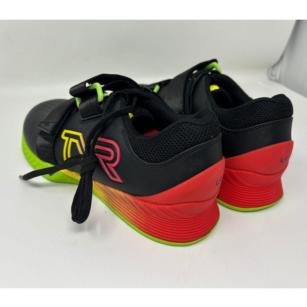 TYR L-1 Lifter Weightlifting Shoes Black Neon Green Red Gradient Mens Womens 8 - Picture 7 of 9